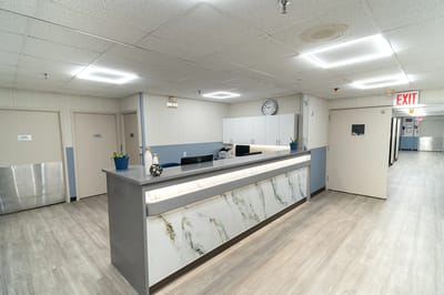 Reception area of a senior living facility
