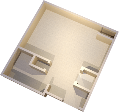 Architectural floor plan of a resident unit