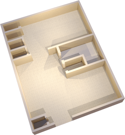 Architectural floor plan of a facility layout