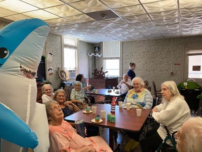 Residents enjoying an activity in a common area