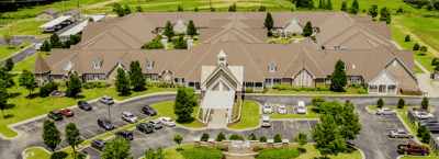Aerial view of Chateau On The Ridge's exterior and grounds