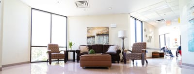 Common area with seating and natural light.