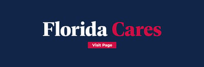 Florida Cares logo on a blue background