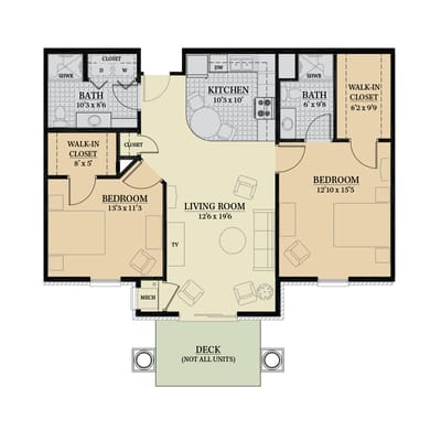Architectural floor plan of a residential unit