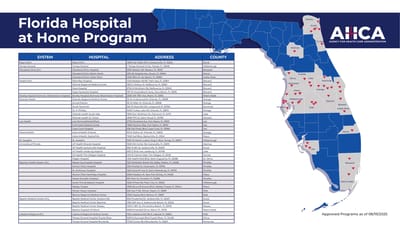 Map of Florida hospitals with program details