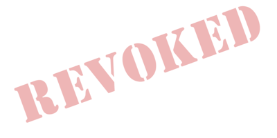 Revoked text in pink font