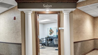 Entrance to the salon area of the facility