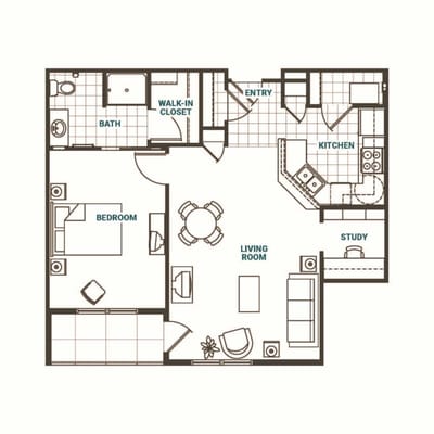 Architectural floor plan of a living space