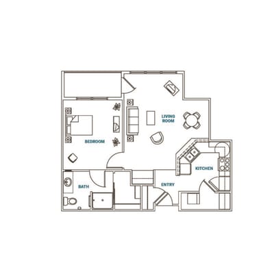 Architectural floor plan of a living space
