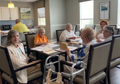 Residents engaged in an activity in a common area