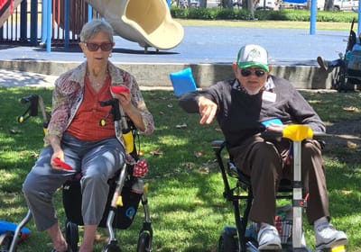 Residents engaging in an outdoor activity