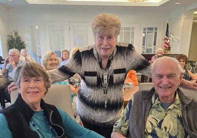 Residents enjoying an activity in a common area