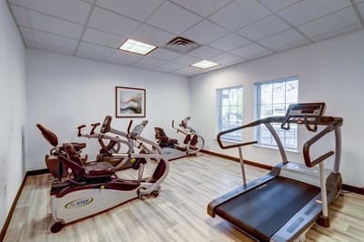 Interior view of a fitness room with equipment
