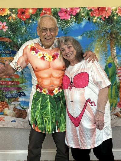 Residents dressed in festive attire at a celebration