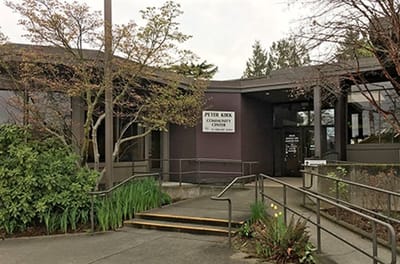 Entrance of the Peter Kirk Community Centre