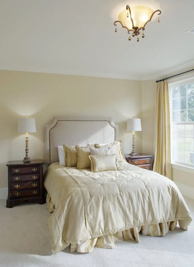 Brightly decorated resident bedroom with a cozy ambiance
