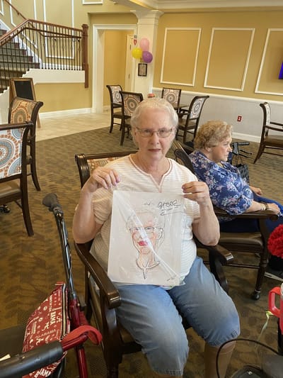 Resident engaging in an activity in a common area