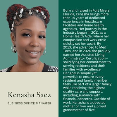 Kensasha Saez, Business Office Manager