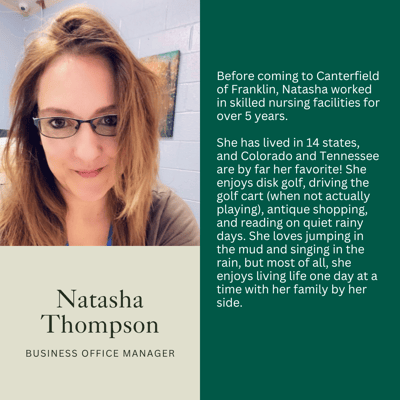 Natasha Thompson, Business Office Manager at Canterfield
