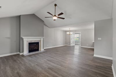 Bright interior view of a spacious living area