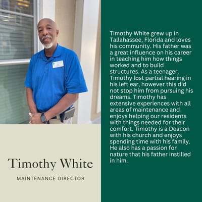 Maintenance Director Timothy White standing in a hallway