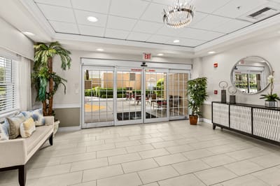 Bright and welcoming lobby area of the facility