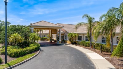 Exterior view of Aston Gardens at Pelican Pointe entrance