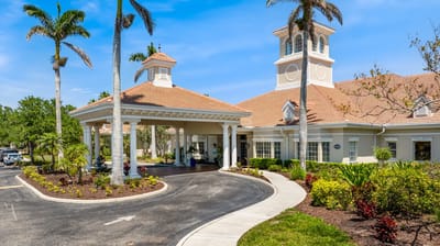 Exterior view of Aston Gardens at Pelican Pointe entrance