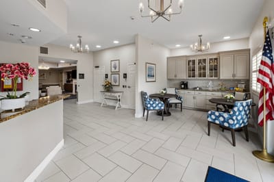 Bright and welcoming lobby area with seating