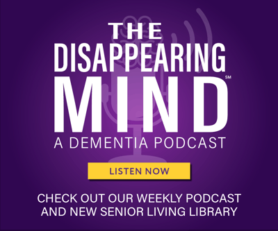 Promotional graphic for a dementia podcast