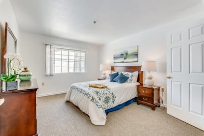 Cozy private room with a bed and art decor