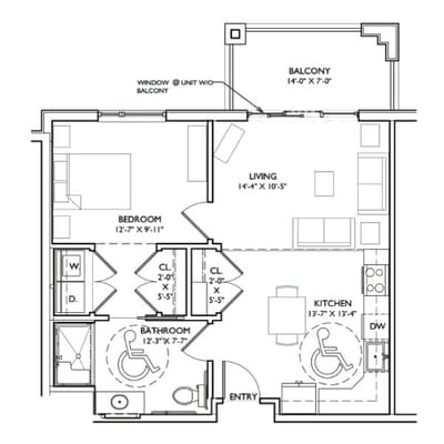 Architectural floor plan with labeled dimensions