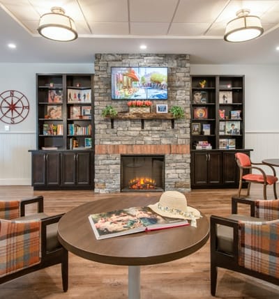Cozy common area with seating and a television