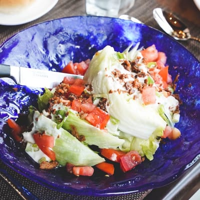 Meadowcrest – Middletown, Assisted Living in Middletown, DE — Close-up of a salad in a decorative bowl