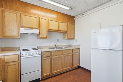 Interior view of a kitchen area in a senior living space