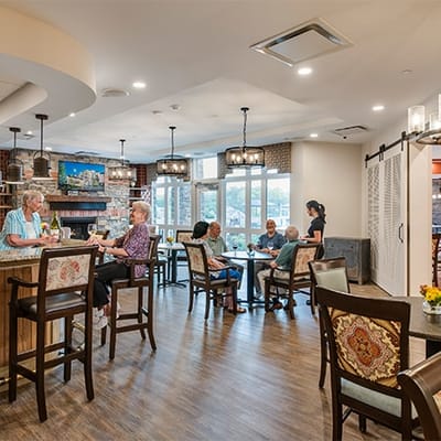 Residents enjoying time together in a common area