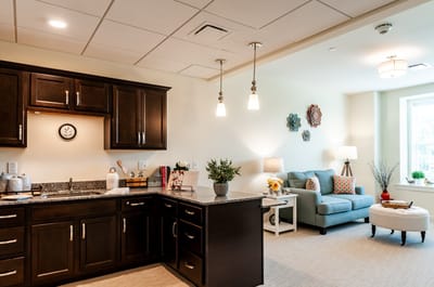Cozy interior of a modern resident suite