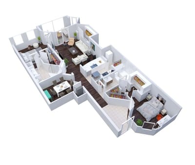 Architectural floor plan of a residence unit