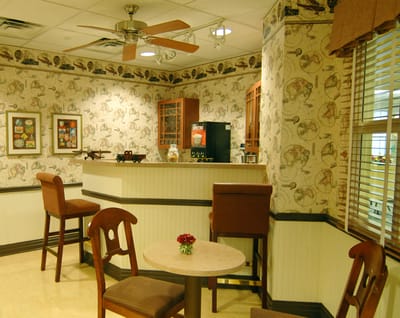 Cozy common area with seating and decor