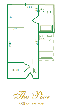 Architectural floor plan of a unit