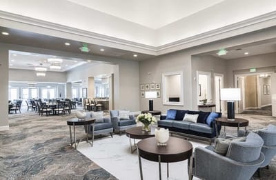 Bright and spacious common area with comfortable seating