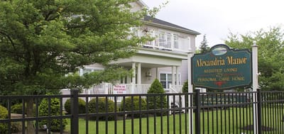 Exterior view of Alexandria Manor assisted living facility