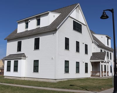Exterior view of a senior care facility building