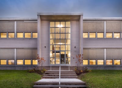 Front entrance of a senior living facility