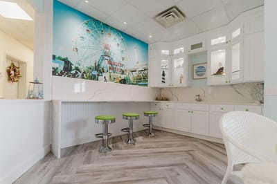 Interior common area with modern decor and seating