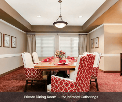 Cozy private dining room set for gatherings