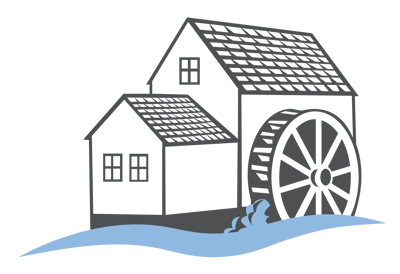 Illustration of a watermill, not facility-specific