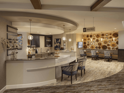Interior view of the facility's bistro area