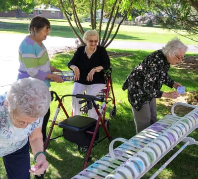 Residents participating in an outdoor activity together