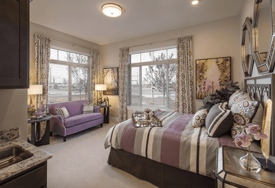 Elegant private resident room with bright decor